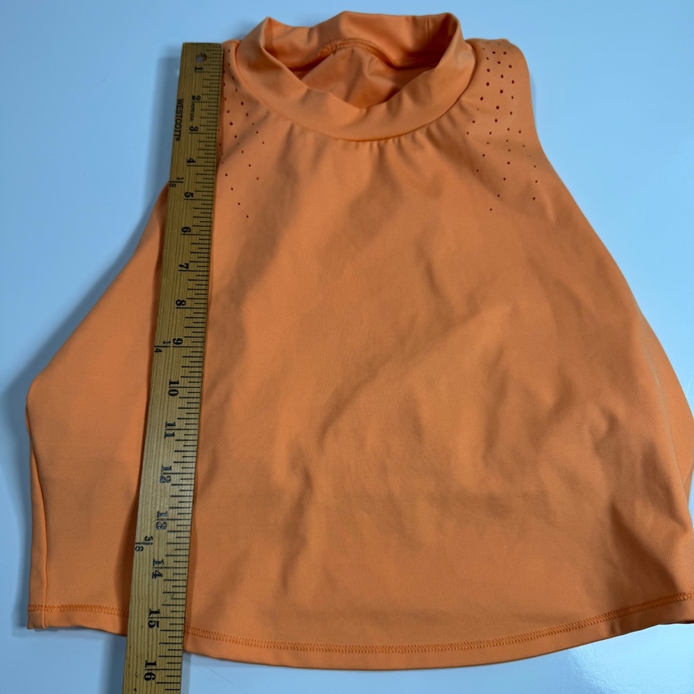 All In Motion Orange Mock Neck Sleeveless Active Crop Top Size L - Picture 6 of 9